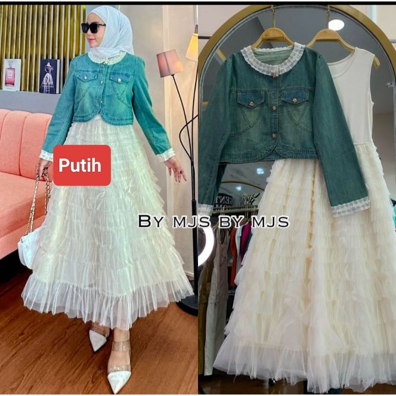 SET2IN1 JAKET JEANS DAN INNER MIDI