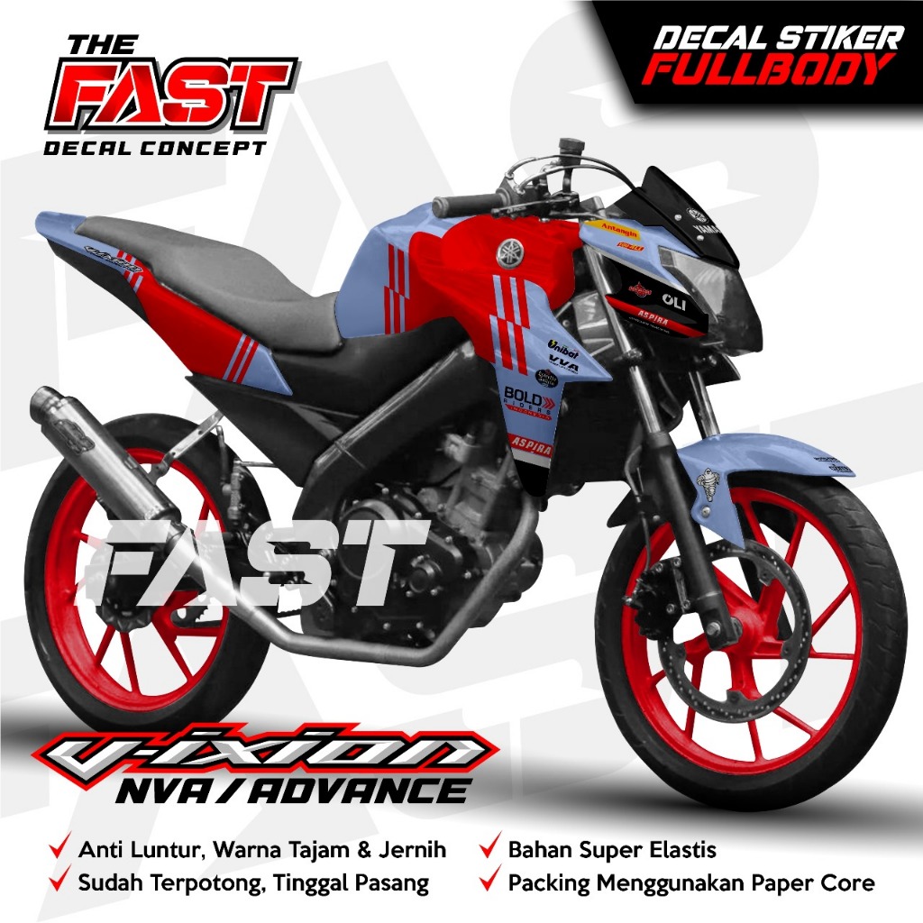 BISA COD STICKER DECAL VIXION NVA ADVANCE FULL BODY MOTIF GRESSINI RACING BISA COSTUM