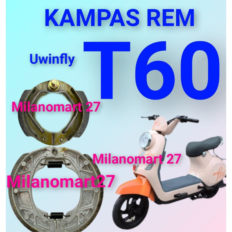 kampas rem uwinfly T60 kampas rem sepeda listrik uwinfly t60