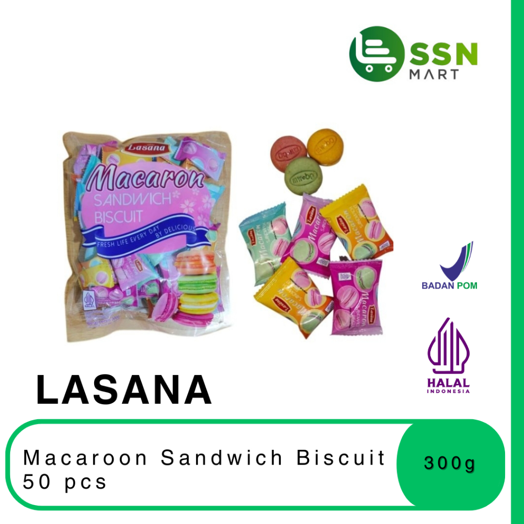 

SSNMart Lasana MACARONE Sandwich Biscuit 50Pcs 300g