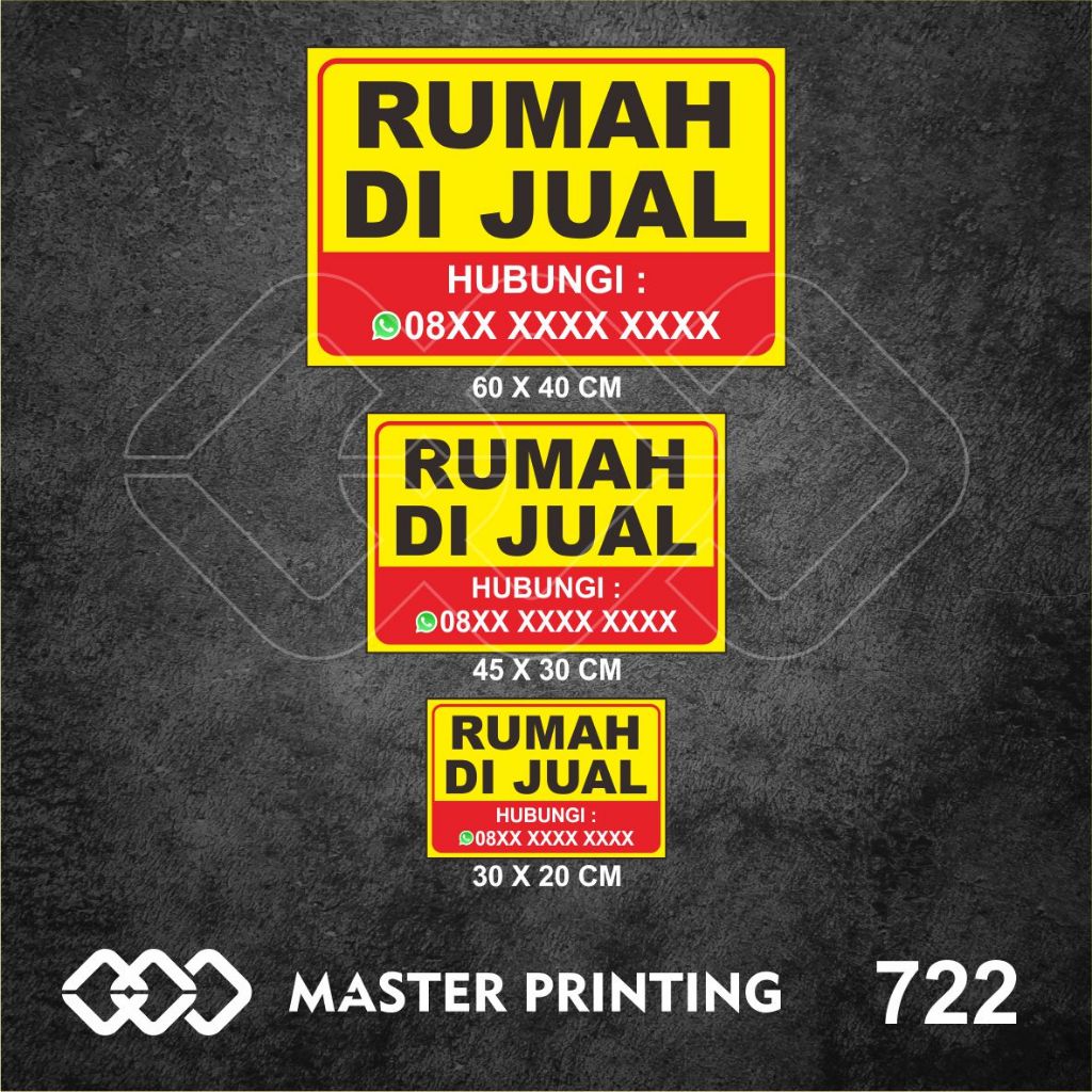 

722 - STIKER RUMAH DI JUAL - VYNIL - TERBAIK