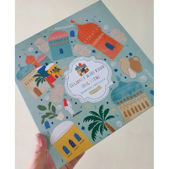 

(5 Pcs) Kardus Roti Lebaran Motif Colourfull Mosque Ukuran 24x24x9 cm Free Tag Idul Fitri