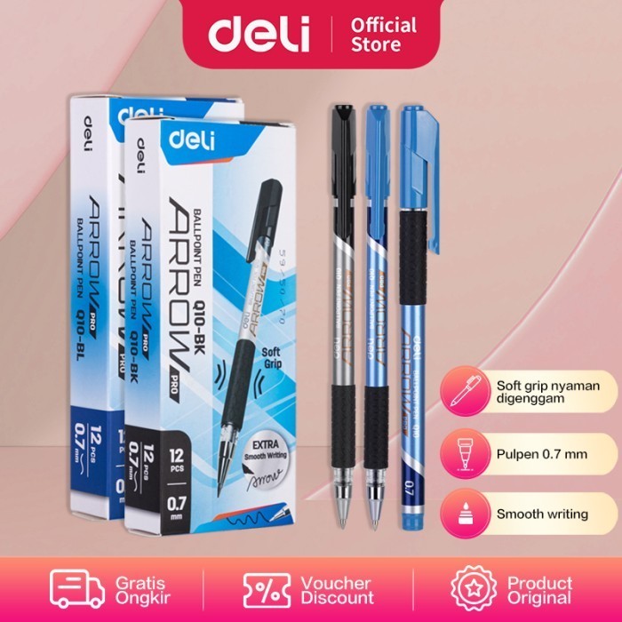 

Pulpen Deli EQ10 Tinta Hitam dan Tinta Biru 0.7mm