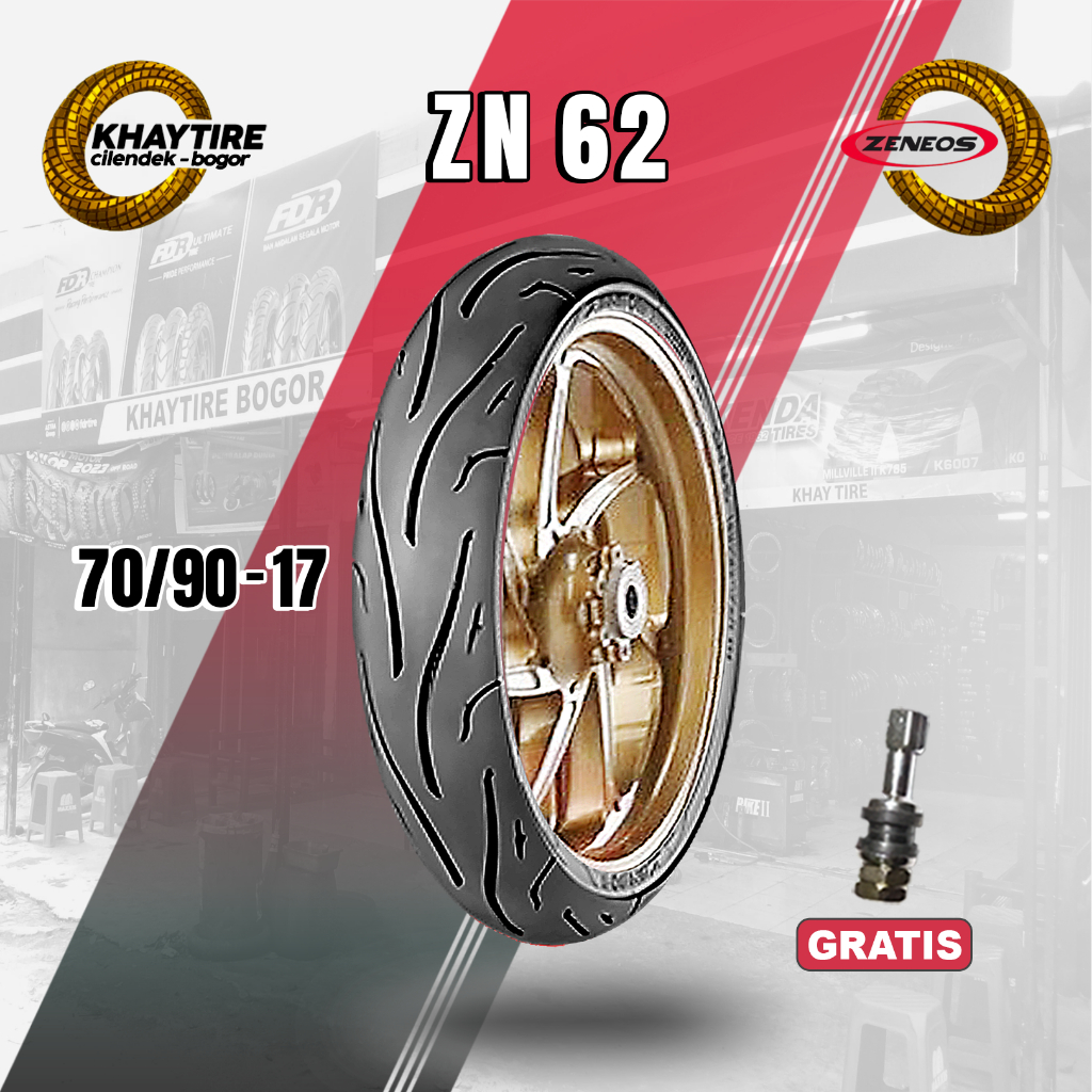 Sepasang/Satuan Ban Motor Bebek ZENEOS ZN62 Ring 17 Tubeless