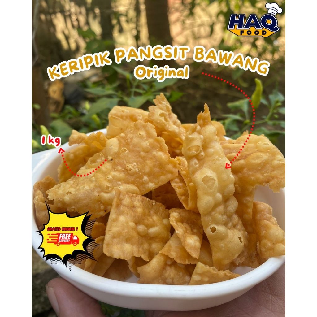 

Keripik Bawang Pangsit (1 Kg Rasa Original)