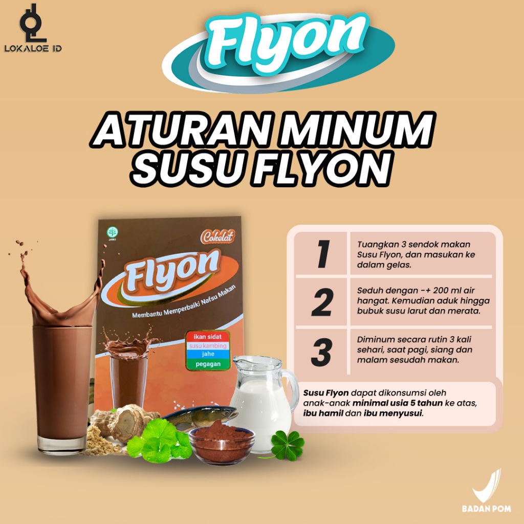 

SUSU FLYON COKLAT Susu Penggemuk Badan Dan Penambah Nafsu Makan Original Vitamin PAKET 1BOX