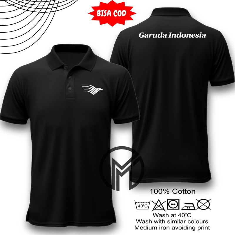 POLO SHIRT GARUDA INDONESIA - KAOS PESAWAT PENERBANGAN - KAOS GARUDA INDONESIA