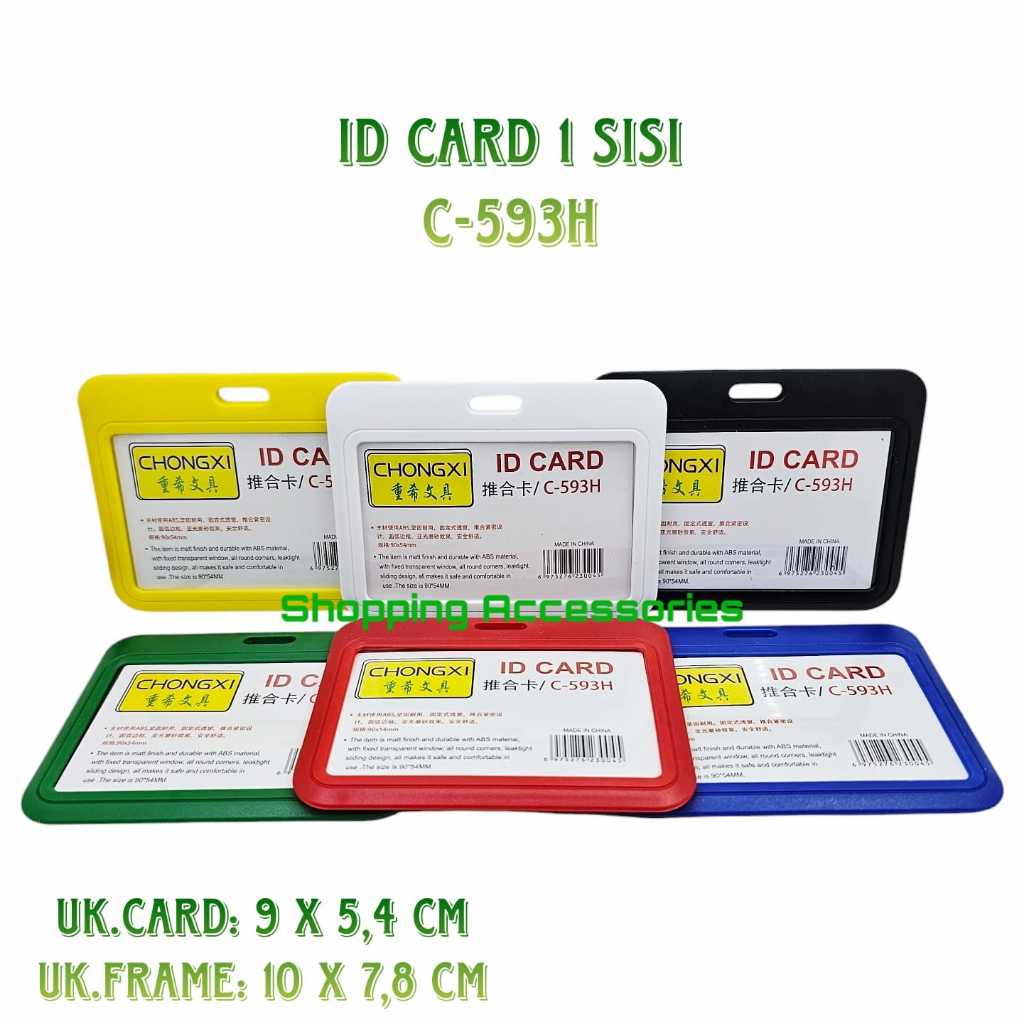 

Tempat Kartu Id Card Plastik Sliding 1 Sisi DOFF Transparan Holder Id Card Sliding C-593H