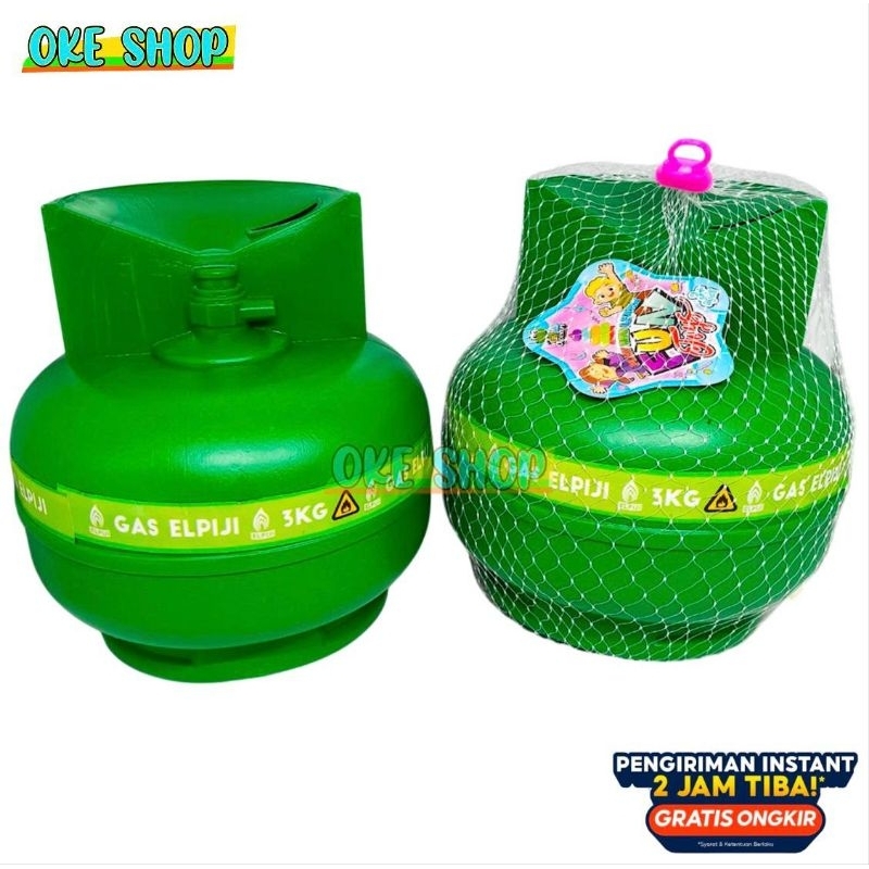 Celengan Plastik Tabung Gas Elpiji Celengan Bahan TebalKarakter Murah Berkualitas