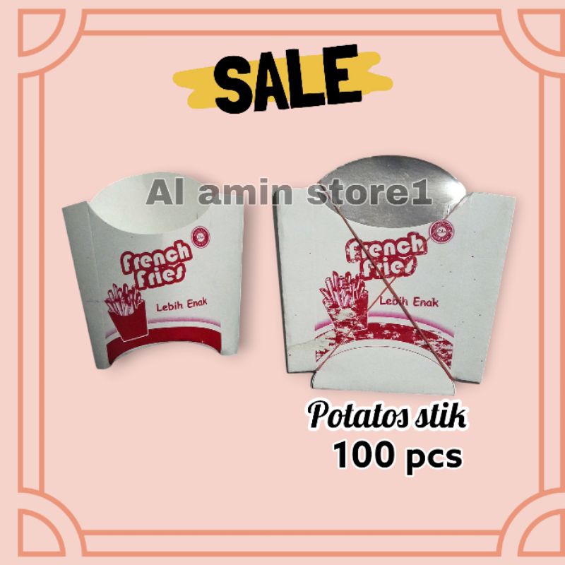 100 pcs Box kentang goreng/potatos stik