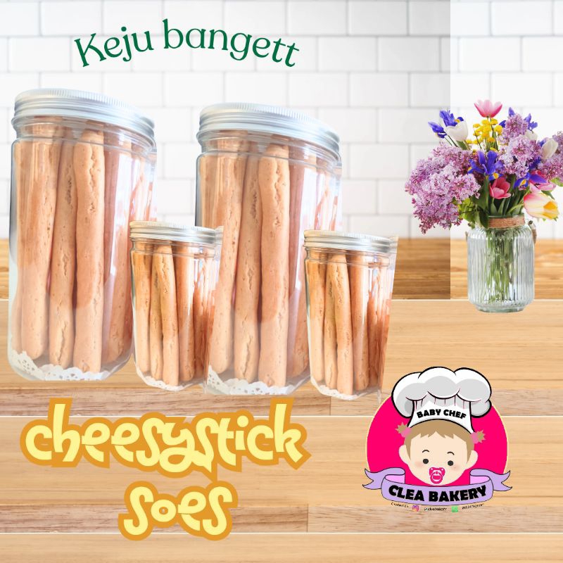 

Cheesy Stick Soes stick keju soes kering enak dan keju banget cocok untuk bingkisan lebaran / hampers anda