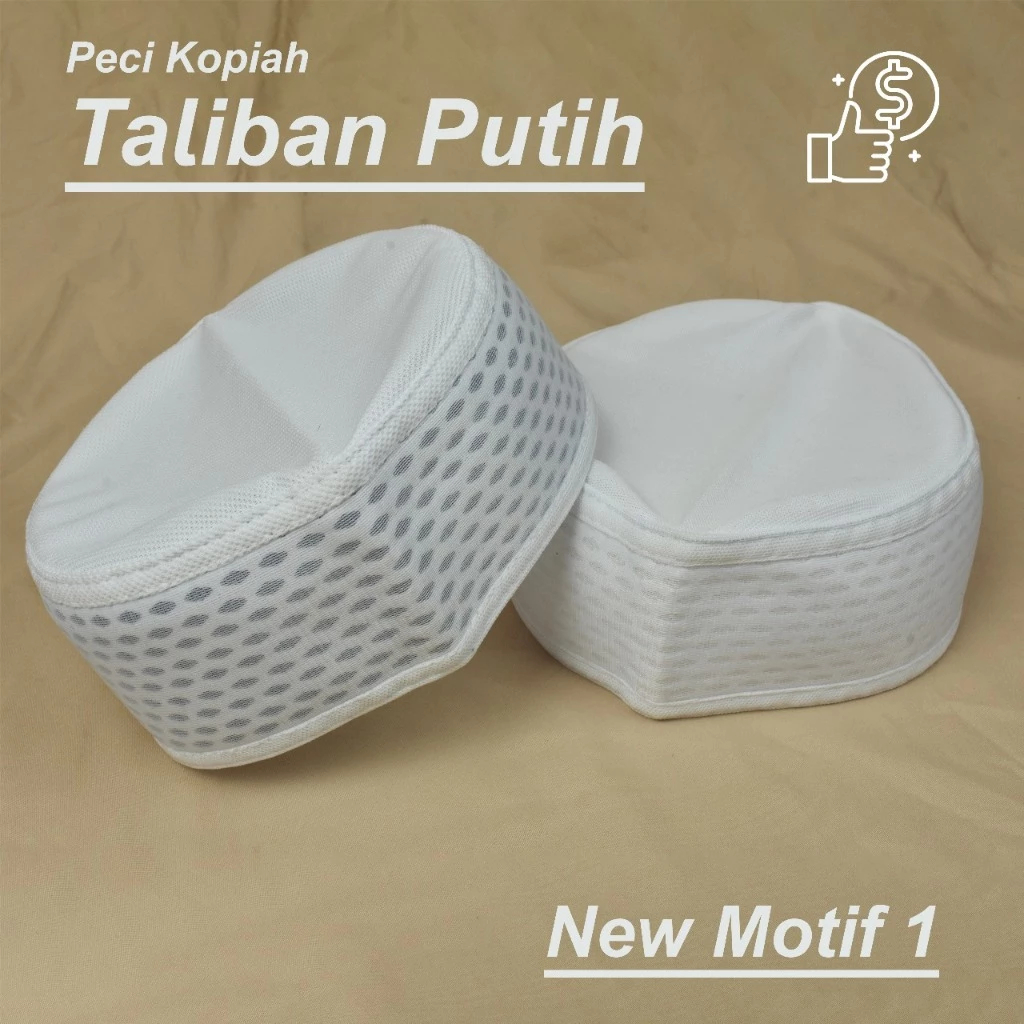 KT046 Peci taliban kopiah taliban warna putih motif