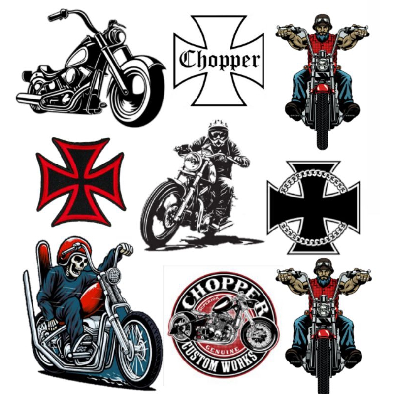 

10 pcs stiker helm vintage stiker chopper stiker aesthetic