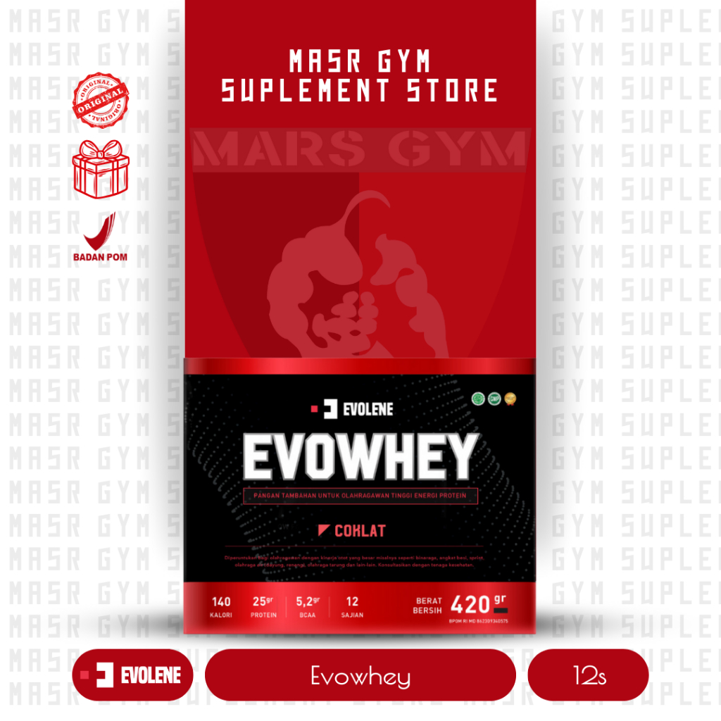 EvoWhey Evolene Whey Protein 12 Sachet - Suplemen Fitness - Suplemen Workout