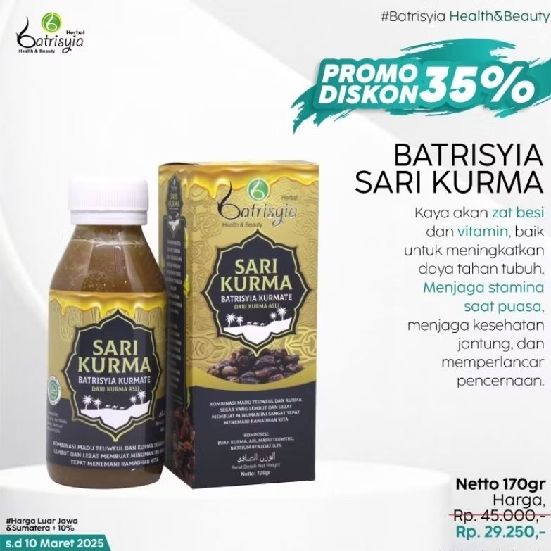 

Batrisyia Sari Kurma & Madu Teuweul | Batrisyia Kurmate 120gr