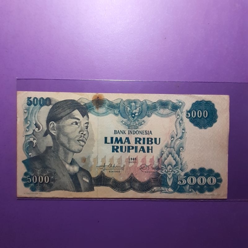 uang 5000 rupiah sudirman 1968