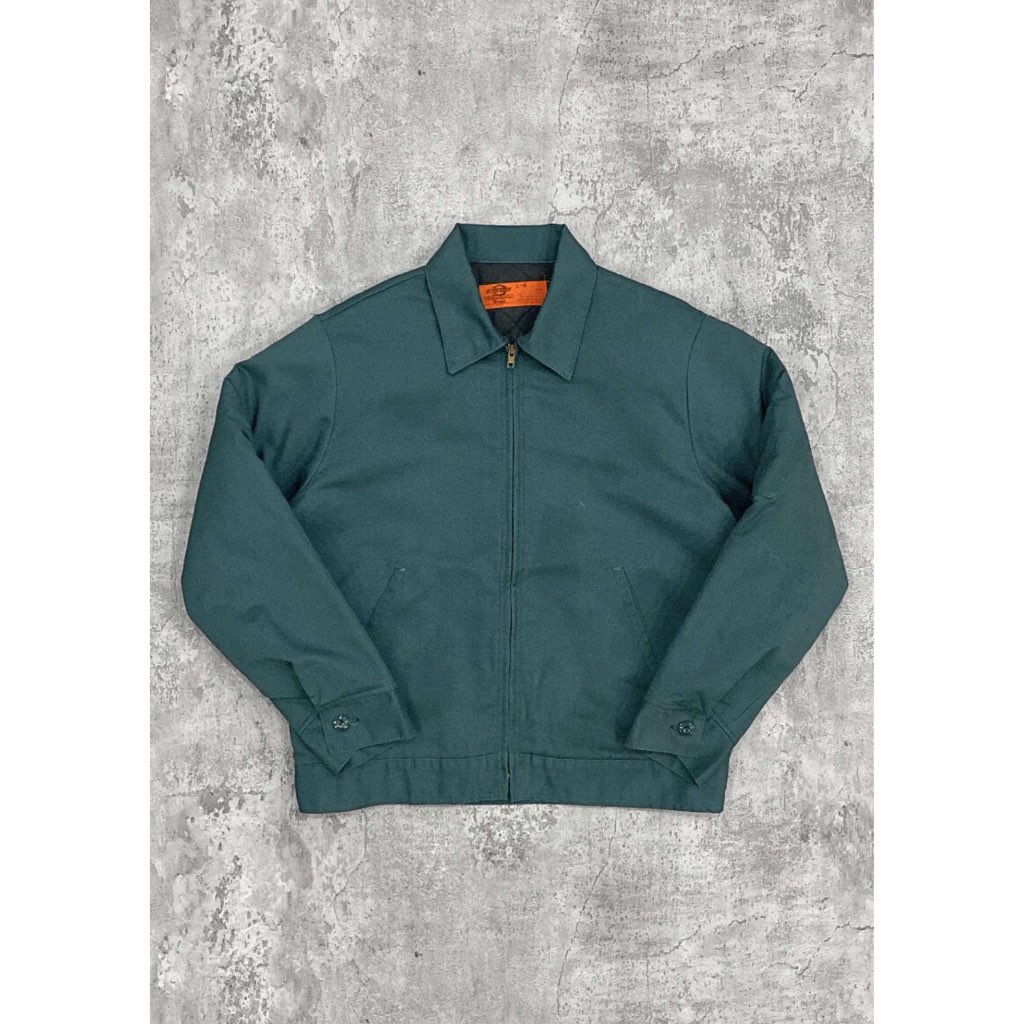 Vintage Dickies Industrial Wear Sun Faded Green Work Jacket