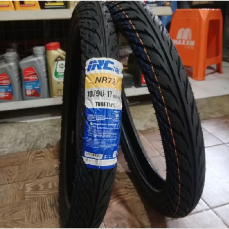 BAN LUAR IRC NR 72 70/90-17 NON TUBLES BAN LUAR DEPAN SUPRA REVO KARISMA BLADE RING 17 ORIGINAL IRC