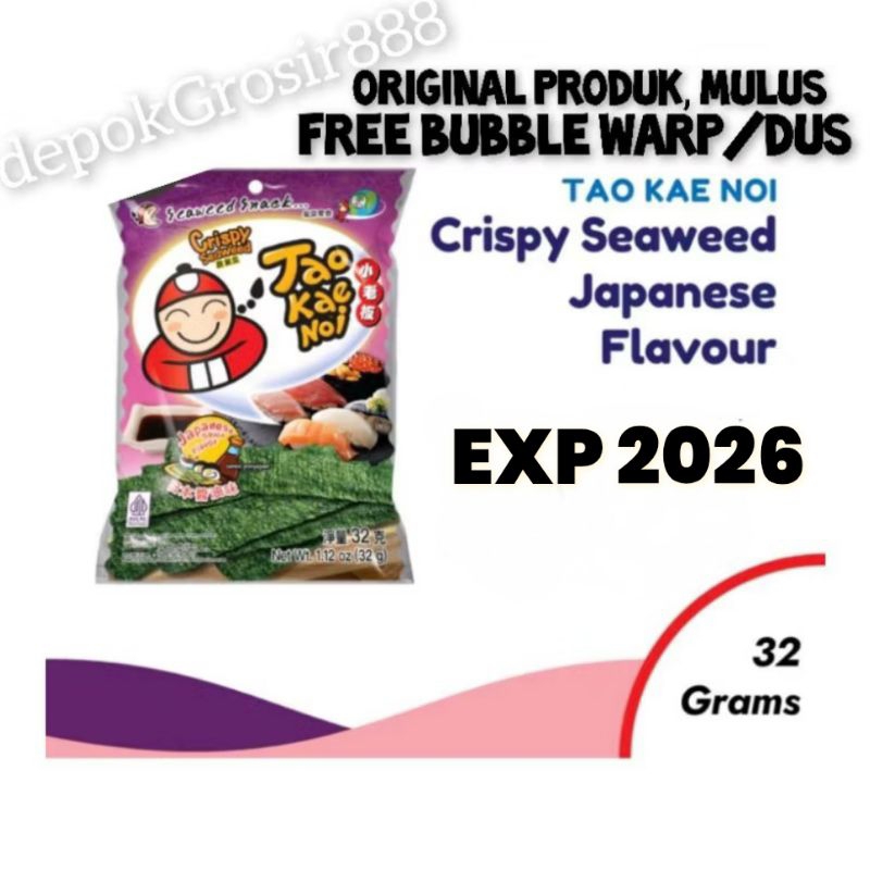 

EXP AGUSTUS 2025 TAO KAE NOI 32Gr JUMBO JAPANESE SAUCE FLAVOR SNACK CEMILAN IMPORT PREMIUM LEGEND HARGA TERMURAH KUALITAS TERBAIK SPESIAL PROMO RAMADHAN SALE !!!