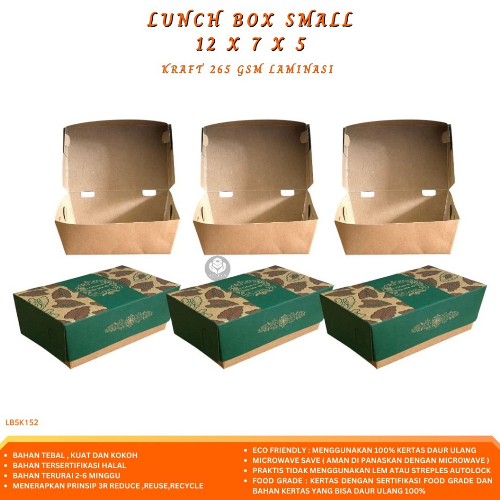 

Paper Lunch Box Medium Lunch Box Medium Bahan 265 Gsm (LB1K152-Laminasi)