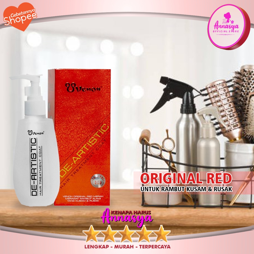Venon Hair Treatment Coat //Venon merah //Venon hitam //Venon ungu 160 mL