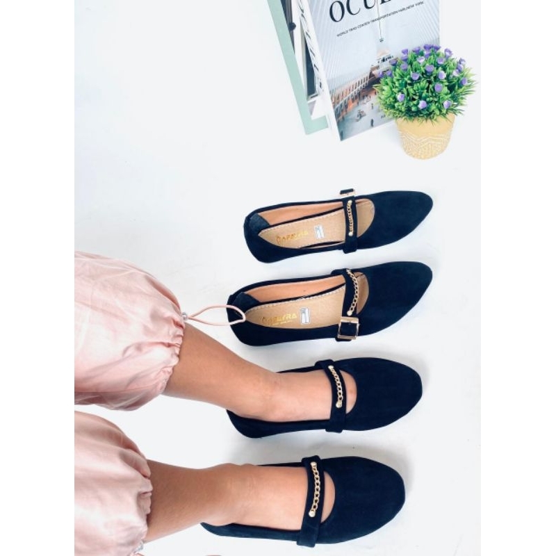 Sepatu Balet Couple Ibu dan Anak Perempuan Terbaru Flatshoes Anak Cewek Sol Karet Lucu Unik Kekinian