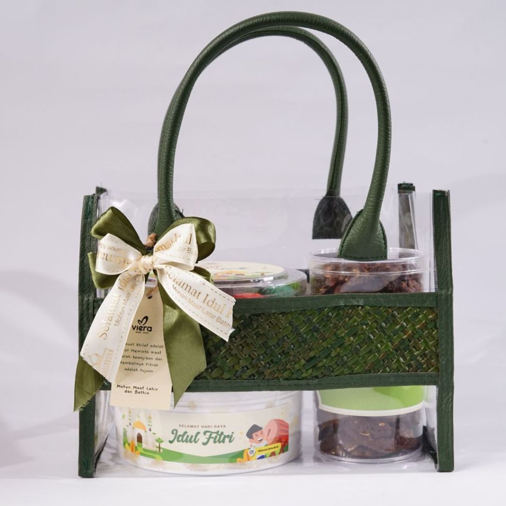 

Hamper tas kepang hijau