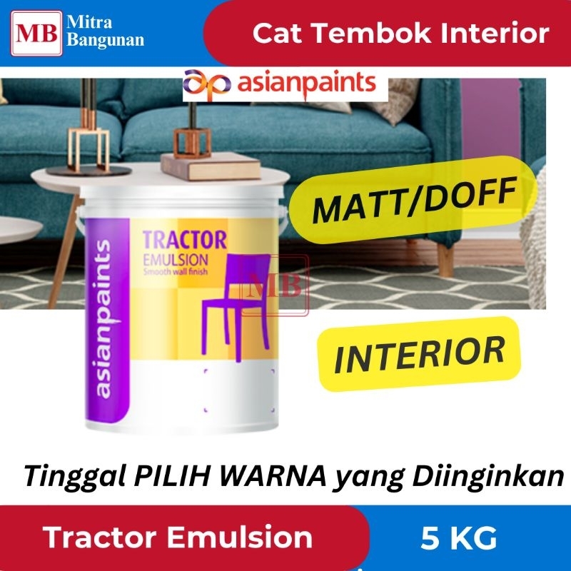 ASIAN PAINT CAT INTERIOR TEMBOK TRACTOR EMULSION 5 KG