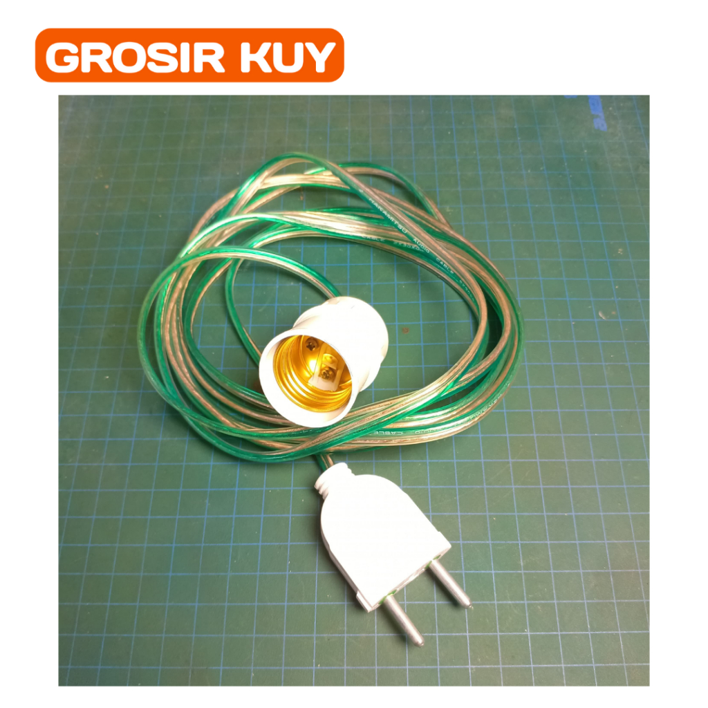 Fitting lampu gantung steker kabel 1 meter 2,5 meter 5 meter rakitan siap pakai