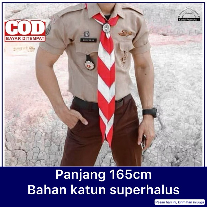 

Hasduk Kacu Pramuka Dasi Pramuka Pembina 165cm Merah putih Murah Siaga Penggalang Penegak Panjang/pramukaaxe