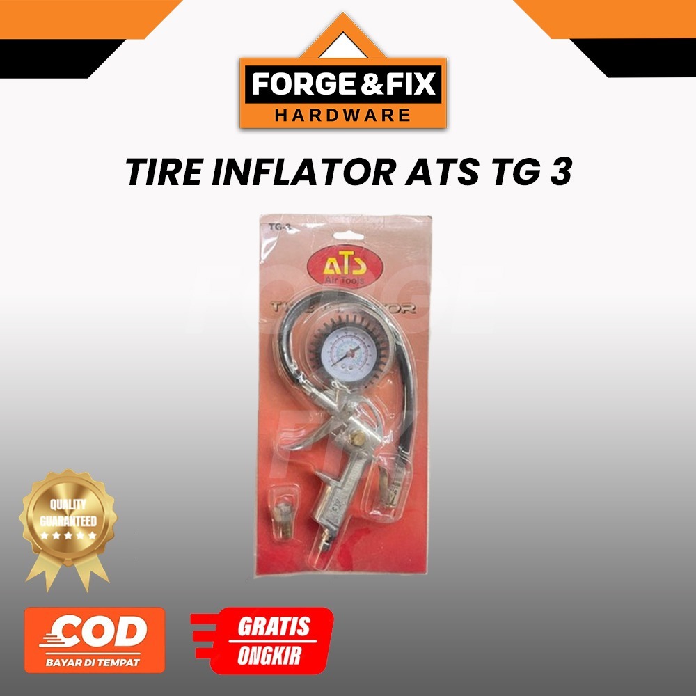 ATS Alat Pengukur Isi Pompa Angin Ban Tire Inflator Pressure Gauge