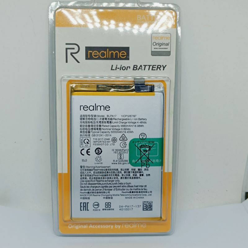BATERAI BATRE REALME C53 BLPA17 ORIGINAL