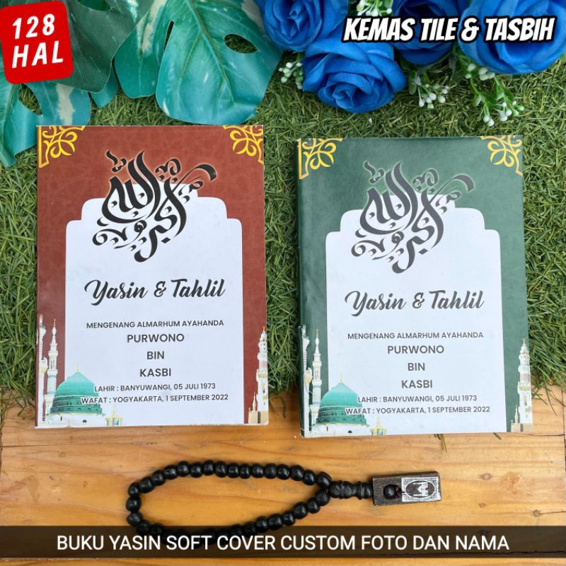 Buku Yasin & Tahlil 40 Harian Softcover Custom - Kemas Tile & Tasbih
