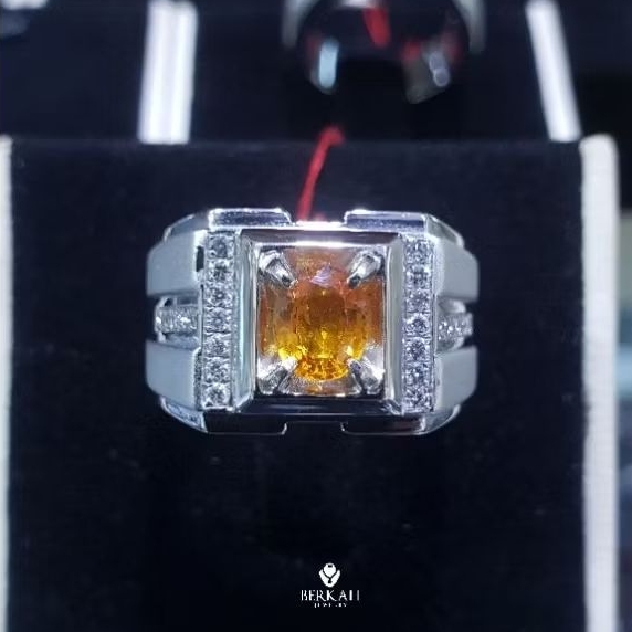 MEN'S RING Cincin Berlian Pria Ring Perak Palladium Berlian Asli Bersertifikat