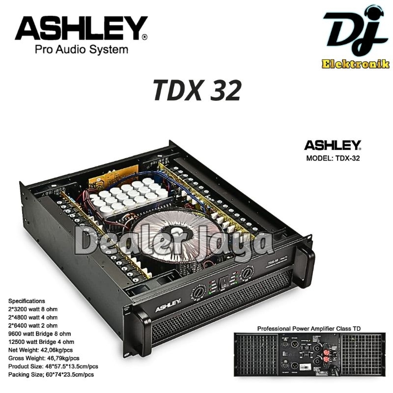 Power Amplifier Ashley TDX 32 / TDX32 - 2 channel