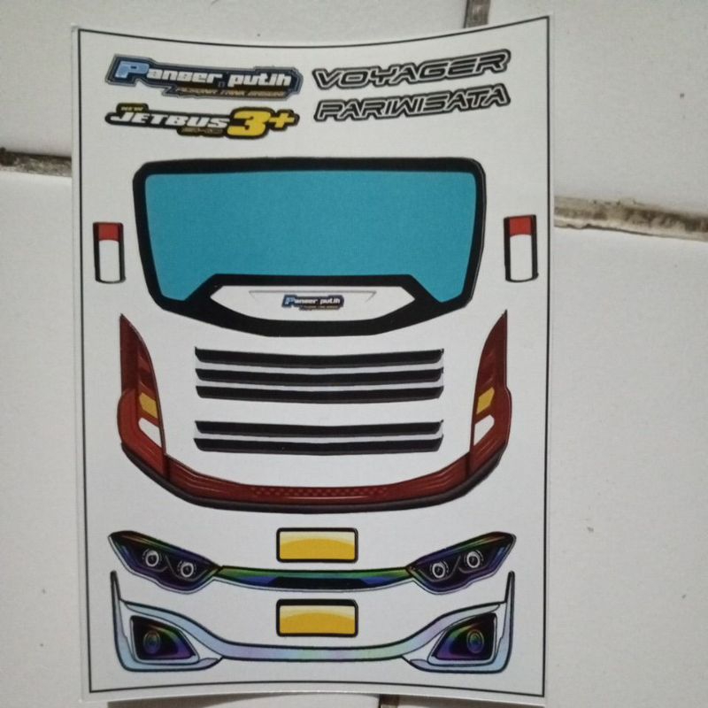 stiker Headlamp miniatur bus JB3 dan JB5