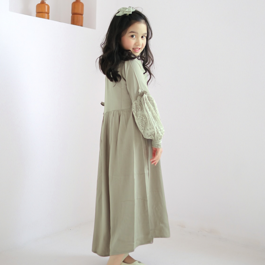 RB Araulla - RANIA Dress Brukat Rayon Twill Anak Perempuan Brukat Anak Brukat Anak Perempuan Dress