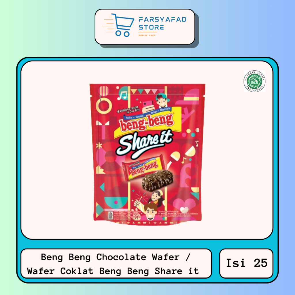 

Beng Beng Chocolate Wafer / Wafer Coklat Beng Beng Share it Isi 25 Kemasan Pouch