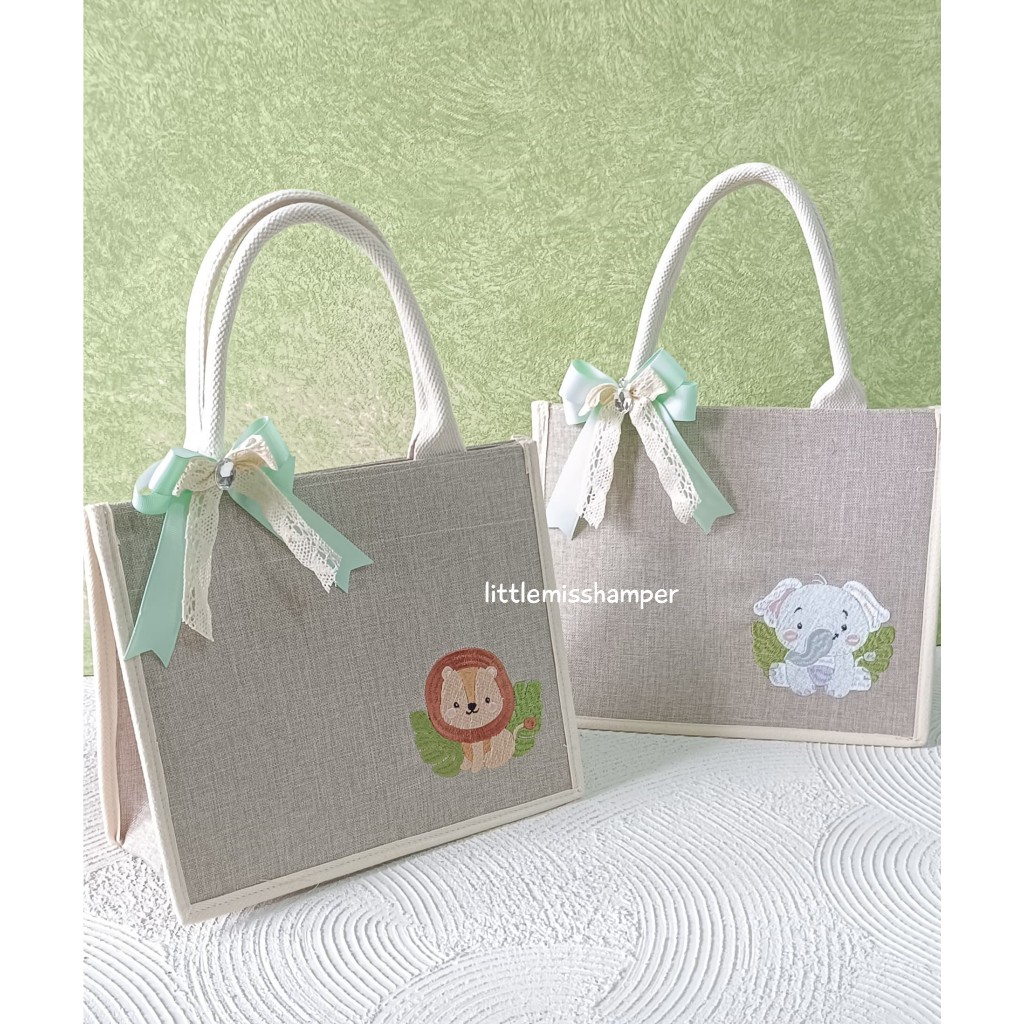 

Custom tenteng kanvas bordir ulang tahun baby souvenir