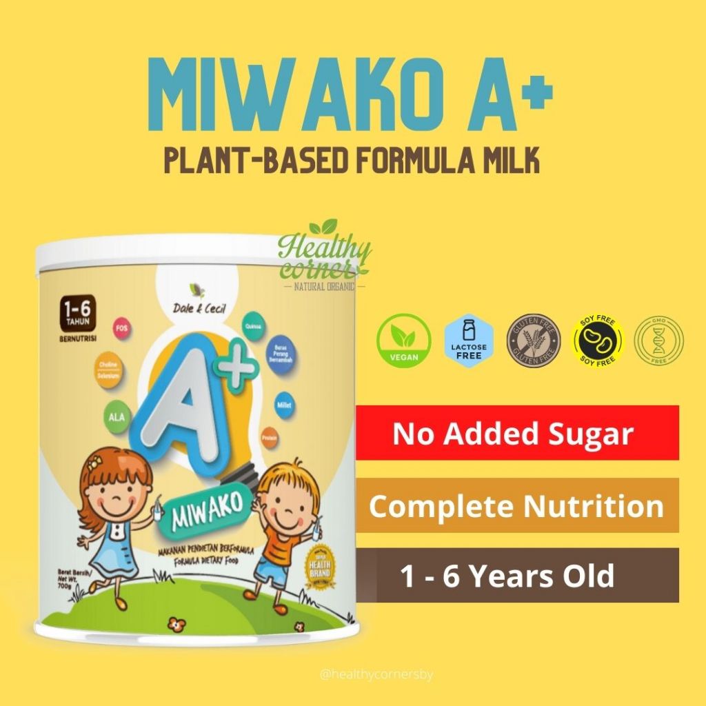 Dale & Cecil Miwako A+ 700g Plant Based Formula Milk 1 - 6y ( Susu Formula Nabati Anti Alergi Bebas 