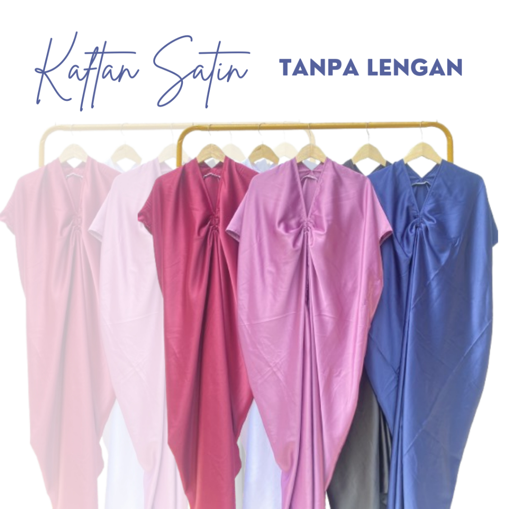 KAFTAN POLOS WANITA SATIN MAXMARA ELEGANT Andini Dress Satin Premium Velvet Satin PROMO BLOUSE KAFTA
