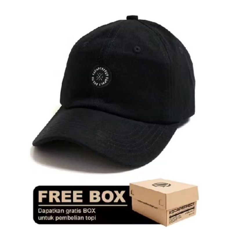 escaperfect polo cap simple highwind - black topi pria