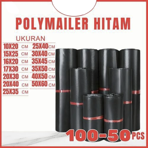 Plastik Packing Polymailer Hitam Kantong Packing Online Shop