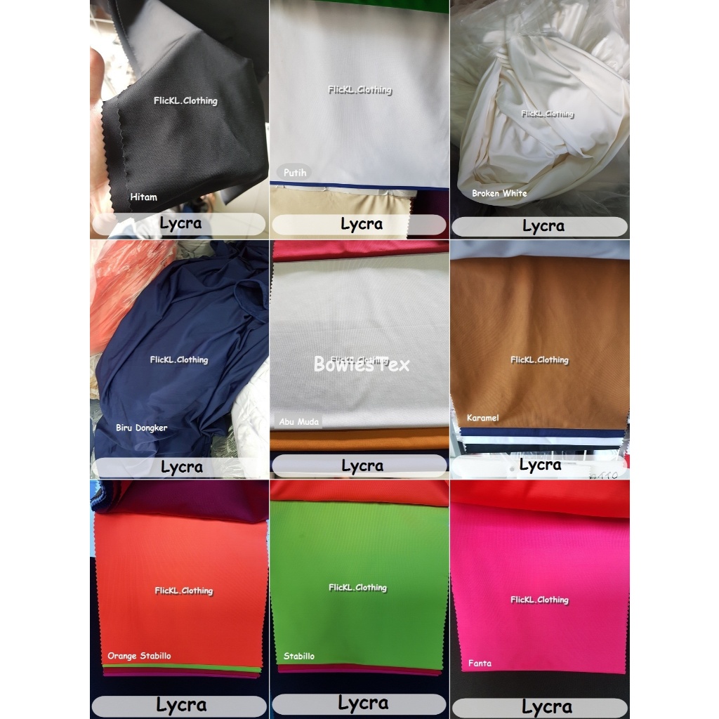 Kain Lycra Spandex Bahan Lycra Legging Baju Renang Melar Kilo
