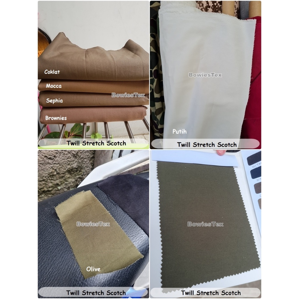 Kain Twill Stretch Bahan Twill Melar Twill Scotch Kain Chino Melar Chino Stretch Scotch Bratatex
