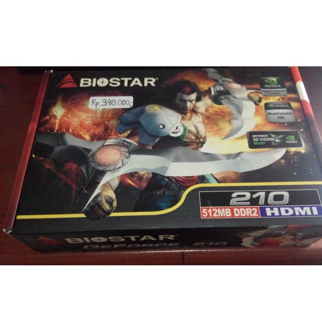VGA CARD BIOSTAR NVIDIA GEFORCE 210 CUDA 512MB DDR2 HDMI