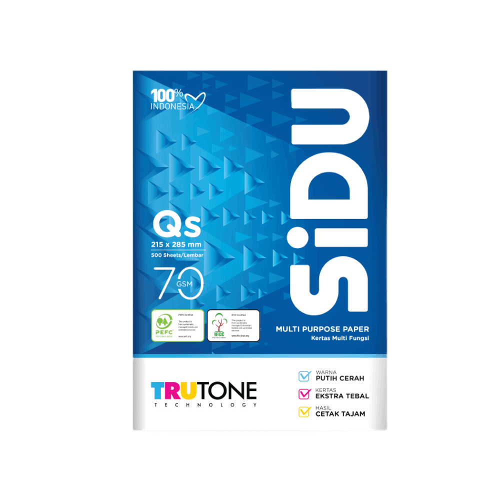 

HVS SIDU A4 70 gsm, Kualitas terbaik