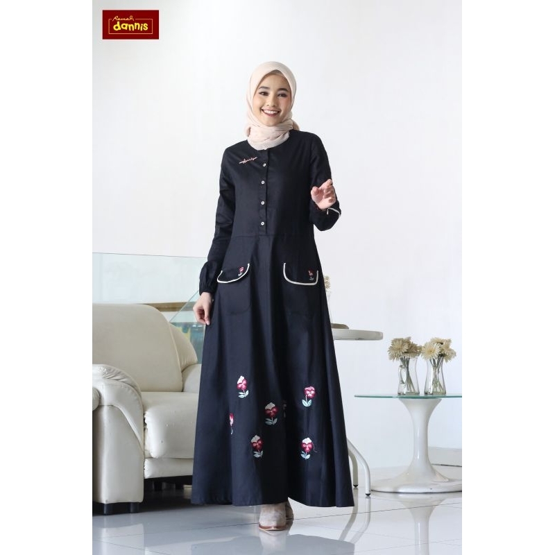 ABAYA DANNIS HITAM SIZE L