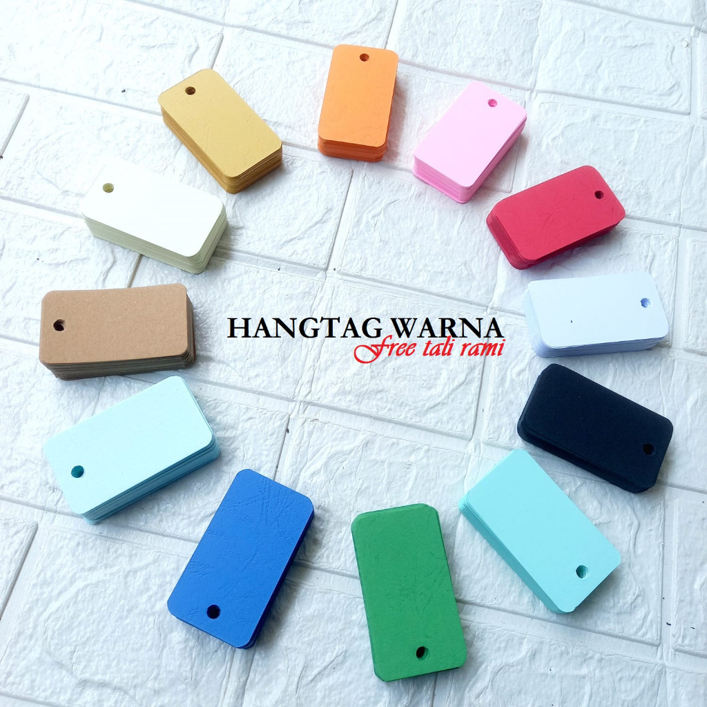 

Hangtag Warna Hang Tag Polos Label Harga Set Isi 50 Pcs Free Tali Rami
