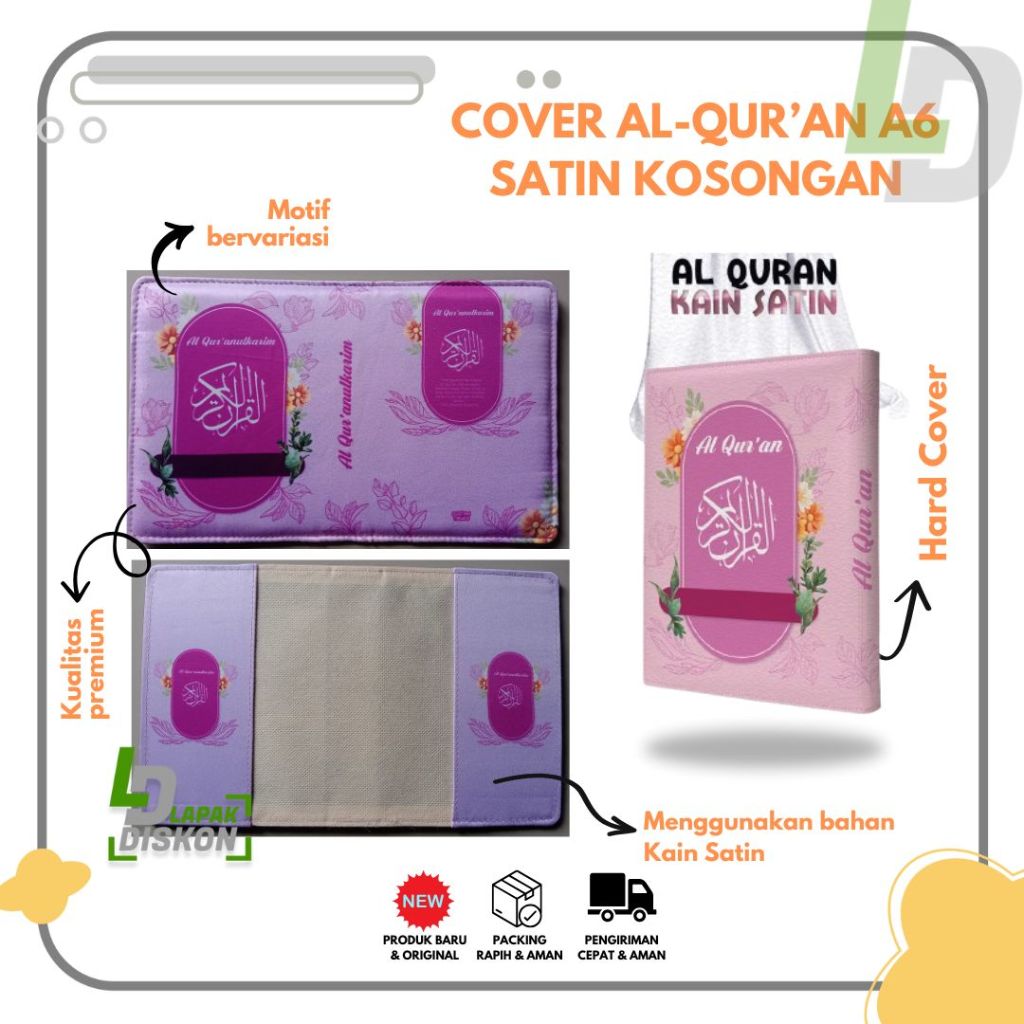 

Cover Al-Quran Kosongan (cover saja tanpa al-quran) Ukuran A6 Bahan Satin Soft Pink( Motif Bervariasi, Lebih Ekslusif)